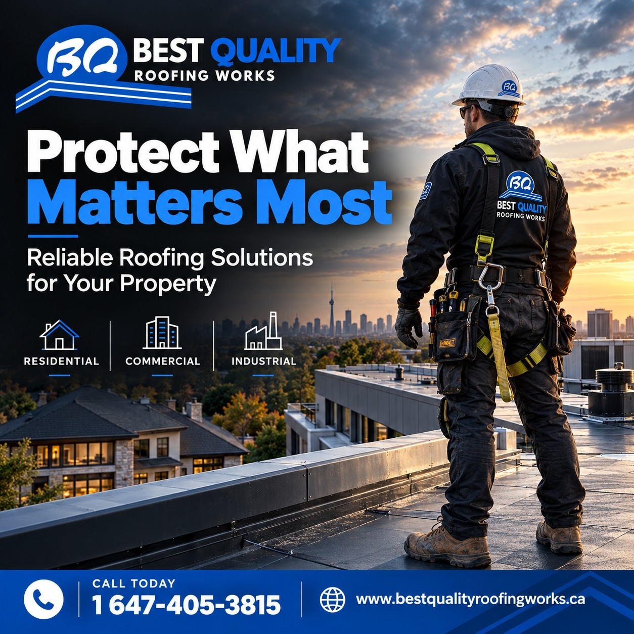 Sample post design: roofing company